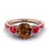Vintage 3 Stones Brown Diamond Ring With Micro Pave - Luna No. 1114