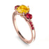 Vintage 3 Stones Citrine Ring With Micro Pave - Luna No. 614