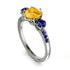 Vintage 3 Stones Citrine Ring With Micro Pave - Luna No. 612