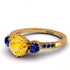 Vintage 3 Stones Citrine Ring With Micro Pave - Luna No. 610