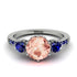 Vintage 3 Stones Morganite Ring With Micro Pave - Luna No. 912 image 1