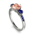 Vintage 3 Stones Morganite Ring With Micro Pave - Luna No. 912