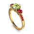 Vintage 3 Stones Peridot Ring With Micro Pave - Luna No. 713