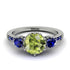 Vintage 3 Stones Peridot Ring With Micro Pave - Luna No. 712