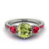 Vintage 3 Stones Peridot Ring With Micro Pave - Luna No. 715