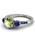 Vintage 3 Stones Peridot Ring With Micro Pave - Luna No. 712