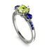 Vintage 3 Stones Peridot Ring With Micro Pave - Luna No. 712