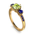 Vintage 3 Stones Peridot Ring With Micro Pave - Luna No. 710