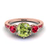 Vintage 3 Stones Peridot Ring With Micro Pave - Luna No. 714