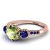 Vintage 3 Stones Peridot Ring With Micro Pave - Luna No. 711
