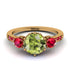 Vintage 3 Stones Peridot Ring With Micro Pave - Luna No. 713