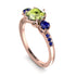 Vintage 3 Stones Peridot Ring With Micro Pave - Luna No. 711