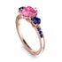 Vintage 3 Stones Pink Moissanite Ring With Micro Pave - Luna No. 811