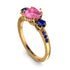 Vintage 3 Stones Pink Moissanite Ring With Micro Pave - Luna No. 810