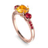Vintage 3 Stones Yellow Diamond Ring With Micro Pave - Luna No. 1014