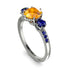 Vintage 3 Stones Yellow Diamond Ring With Micro Pave - Luna No. 1012