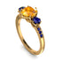 Vintage 3 Stones Yellow Diamond Ring With Micro Pave - Luna No. 1010
