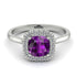 Vintage Classic Halo Cushion Amethyst Ring - Skylar No. 303