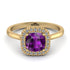 Vintage Classic Halo Cushion Amethyst Ring - Skylar No. 301