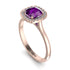 Vintage Classic Halo Cushion Amethyst Ring - Skylar No. 302