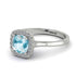 Vintage Classic Halo Cushion Aquamarine Ring - Skylar No. 403