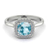 Vintage Classic Halo Cushion Aquamarine Ring - Skylar No. 403