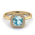 Vintage Classic Halo Cushion Aquamarine Ring - Skylar No. 401