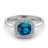 Vintage Classic Halo Cushion Blue Topaz Ring - Skylar No. 503
