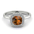 Vintage Classic Halo Cushion Brown Diamond Ring - Skylar No. 1103