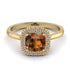 Vintage Classic Halo Cushion Brown Diamond Ring - Skylar No. 1101