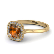 Vintage Classic Halo Cushion Brown Diamond Ring - Skylar No. 1101 image 1