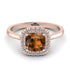 Vintage Classic Halo Cushion Brown Diamond Ring - Skylar No. 1102 image 2
