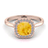 Vintage Classic Halo Cushion Citrine Ring - Skylar No. 602