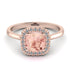 Vintage Classic Halo Cushion Morganite Ring - Skylar No. 902