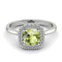 Vintage Classic Halo Cushion Peridot Ring - Skylar No. 703