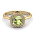 Vintage Classic Halo Cushion Peridot Ring - Skylar No. 701