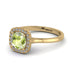 Vintage Classic Halo Cushion Peridot Ring - Skylar No. 701