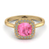 Vintage Classic Halo Cushion Pink Moissanite Ring - Skylar No. 801