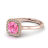 Vintage Classic Halo Cushion Pink Moissanite Ring - Skylar No. 802 image 1