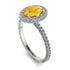 Oval Citrine Halo Hidden Diamonds Ring - Amy No. 603