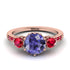 Vintage 3 Stones Tanzanite Ring With Micro Pave - Luna No. 214