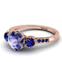 Vintage 3 Stones Tanzanite Ring With Micro Pave - Luna No. 211
