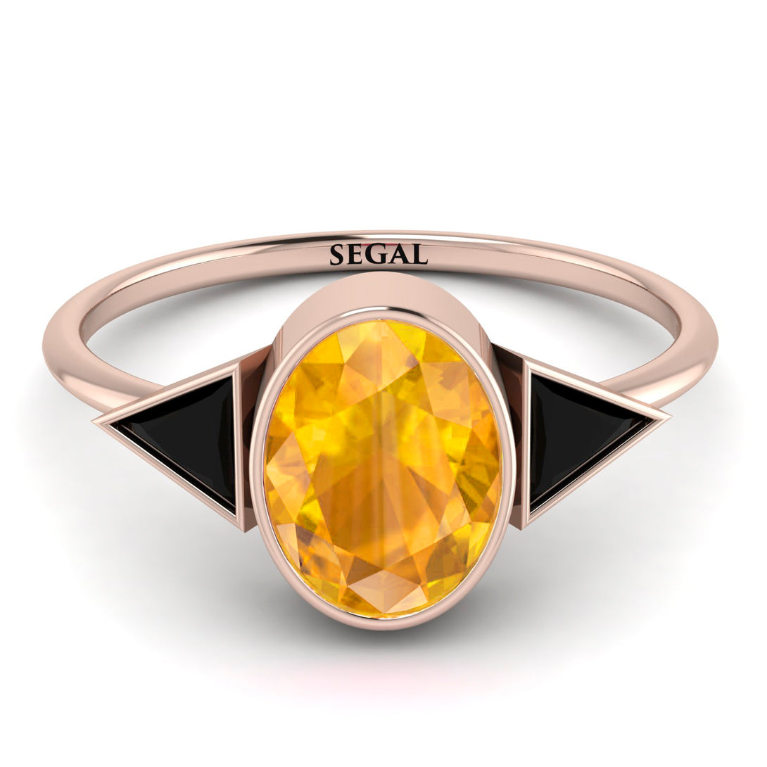 Geometrical Bezel Yellow Diamond Ring - Trinity No. 1008