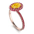 Oval Citrine Halo Hidden Rubies Ring - Amy No. 611