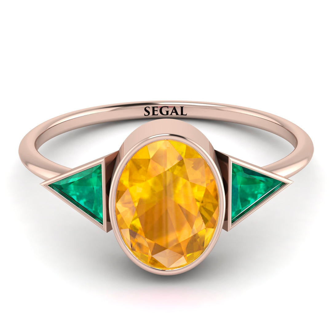 Geometrical Bezel Yellow Diamond Ring - Trinity No. 1005