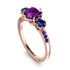 Vintage 3 Stones Amethyst Ring With Micro Pave - Luna No. 311