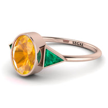Geometrical Bezel Yellow Diamond Ring - Trinity No. 1005 image 1