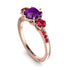 Vintage 3 Stones Amethyst Ring With Micro Pave - Luna No. 314