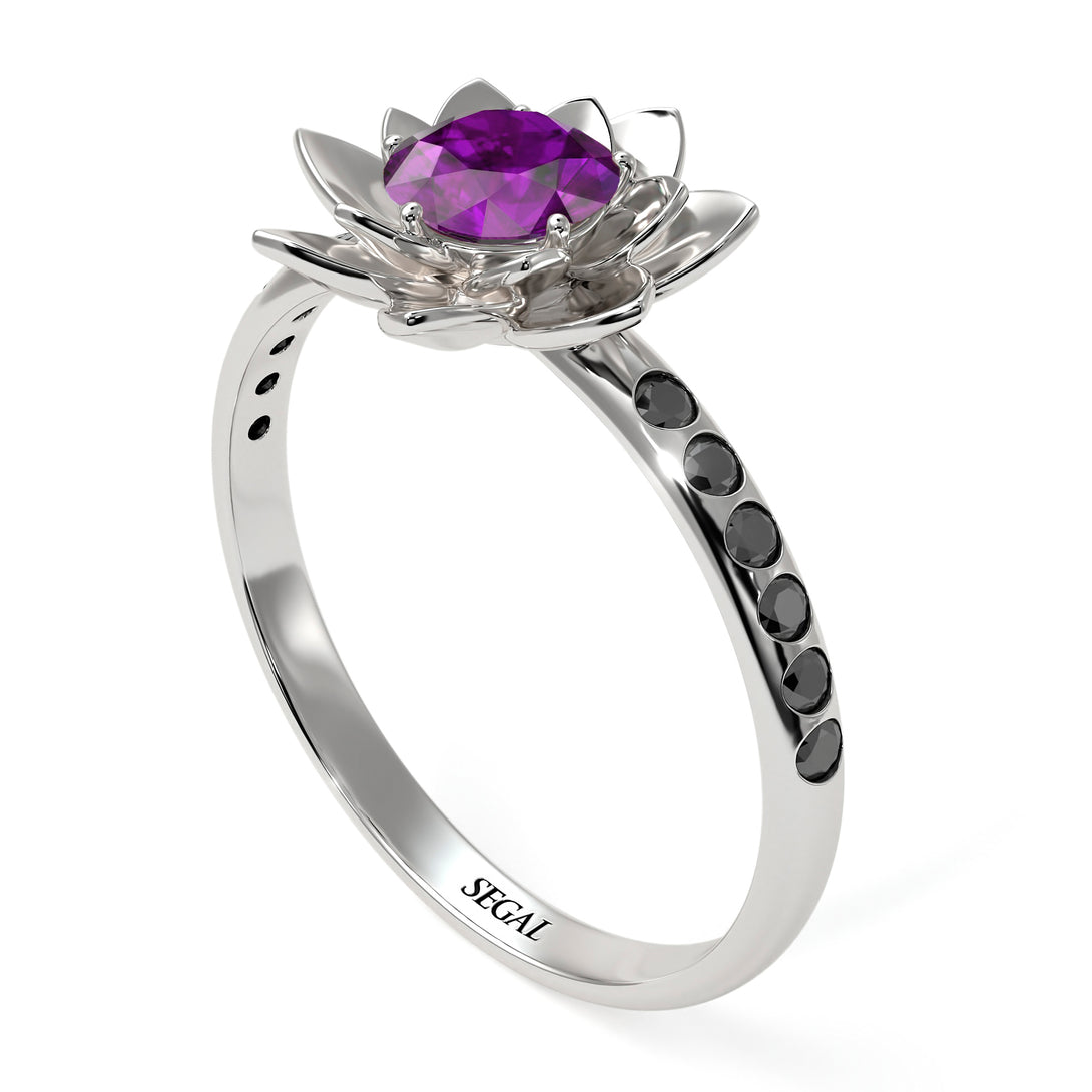 Lotus Flower Amethyst ring - Lotus no. 306