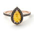 Pear Shaped Halo Citrine Ring - Janet No. 605
